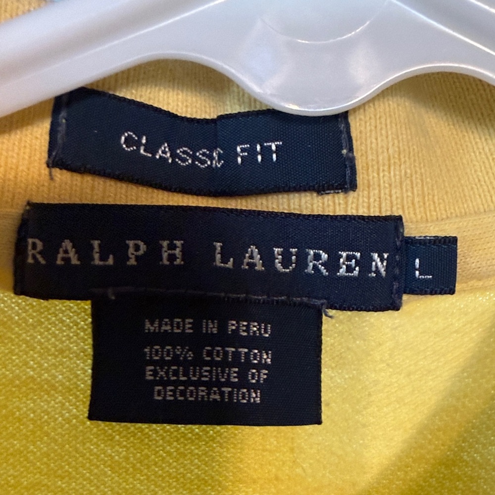 Ralph Lauren Girl Yellow Classic Fit Cotton Pique Short Sleeve Polo Shirt L14-16 - Picture 2 of 5